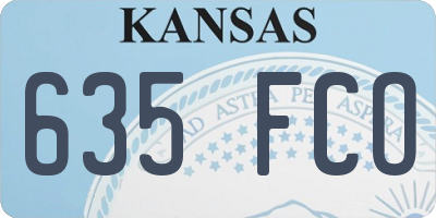 KS license plate 635FCO