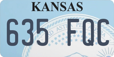 KS license plate 635FQC