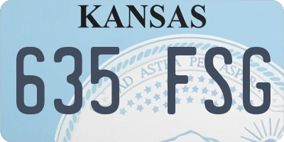 KS license plate 635FSG