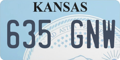 KS license plate 635GNW
