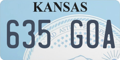 KS license plate 635GOA