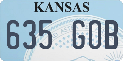 KS license plate 635GOB