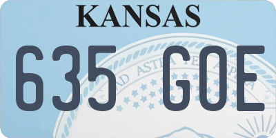 KS license plate 635GOE