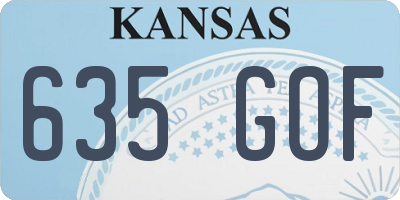 KS license plate 635GOF