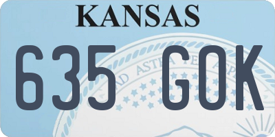 KS license plate 635GOK