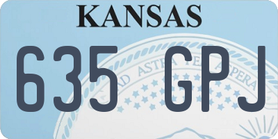 KS license plate 635GPJ