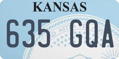KS license plate 635GQA