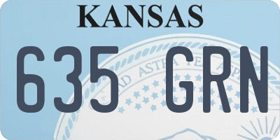 KS license plate 635GRN