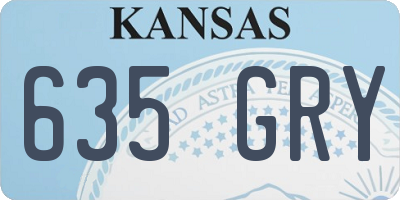 KS license plate 635GRY