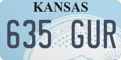 KS license plate 635GUR