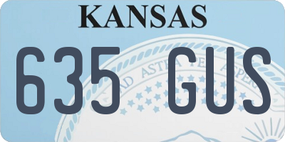 KS license plate 635GUS
