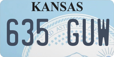KS license plate 635GUW