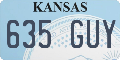 KS license plate 635GUY