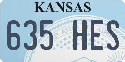 KS license plate 635HES