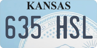 KS license plate 635HSL