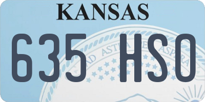 KS license plate 635HSO