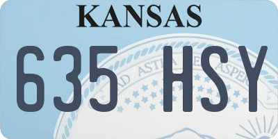 KS license plate 635HSY
