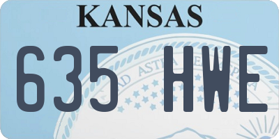 KS license plate 635HWE