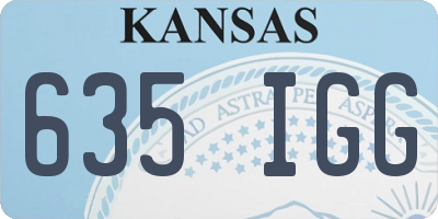 KS license plate 635IGG