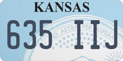 KS license plate 635IIJ