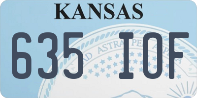 KS license plate 635IOF