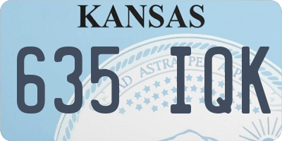 KS license plate 635IQK