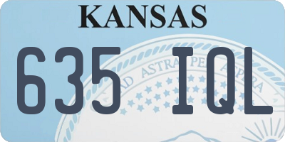 KS license plate 635IQL