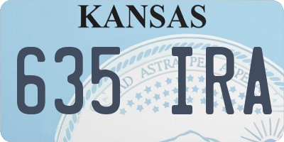 KS license plate 635IRA