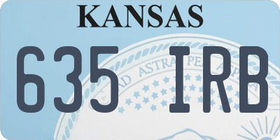 KS license plate 635IRB