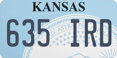 KS license plate 635IRD