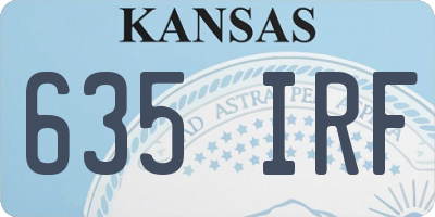 KS license plate 635IRF