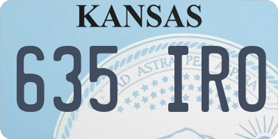 KS license plate 635IRO