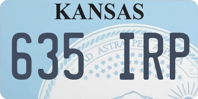 KS license plate 635IRP