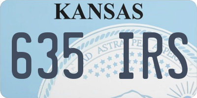KS license plate 635IRS
