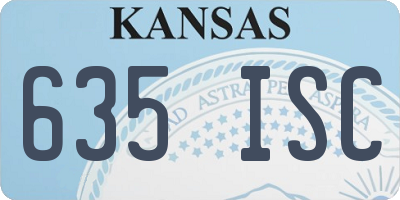 KS license plate 635ISC