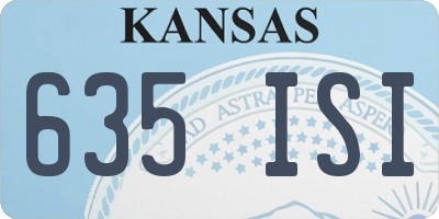 KS license plate 635ISI