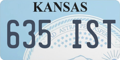 KS license plate 635IST