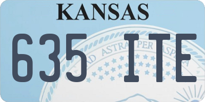 KS license plate 635ITE
