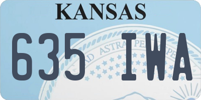 KS license plate 635IWA