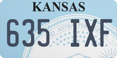 KS license plate 635IXF