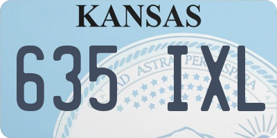 KS license plate 635IXL