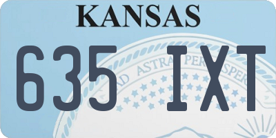 KS license plate 635IXT