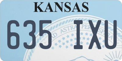 KS license plate 635IXU