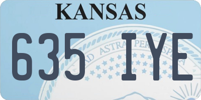 KS license plate 635IYE