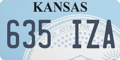 KS license plate 635IZA