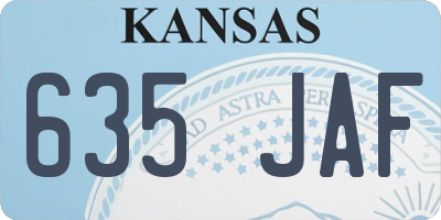 KS license plate 635JAF