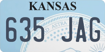 KS license plate 635JAG