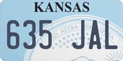 KS license plate 635JAL