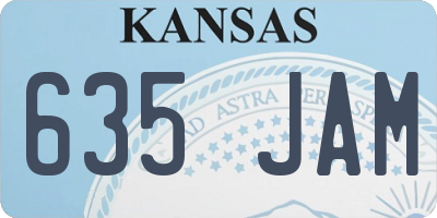 KS license plate 635JAM