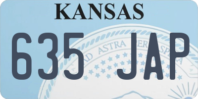KS license plate 635JAP